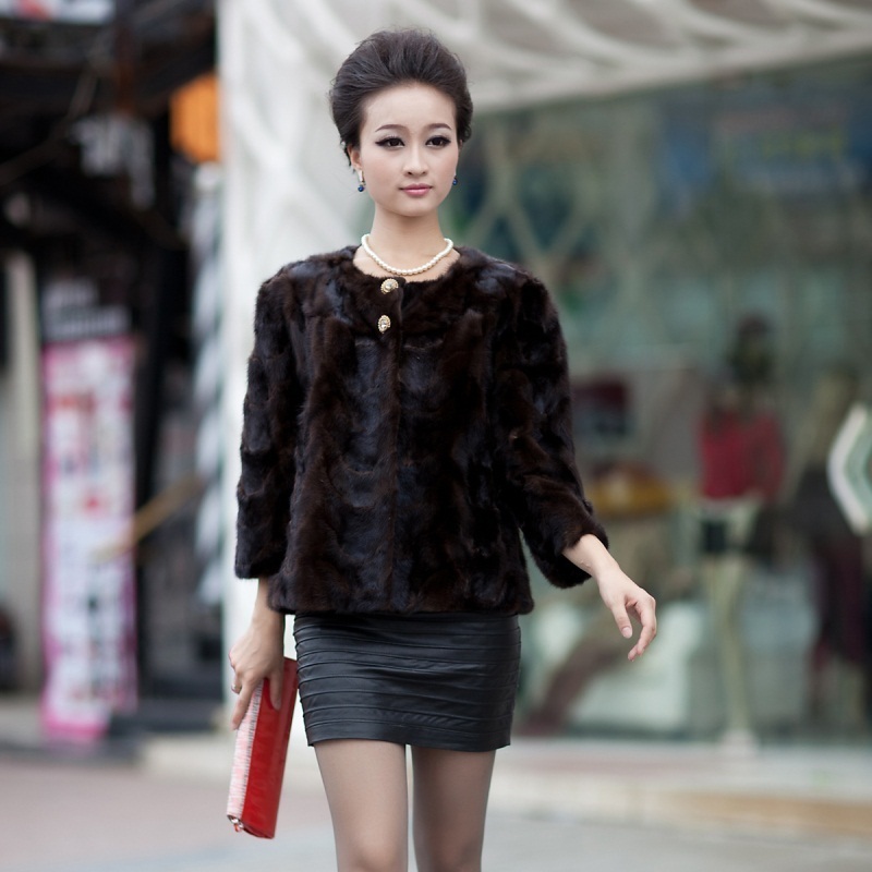 2012 luxury fur fight mink short design Women outerwear