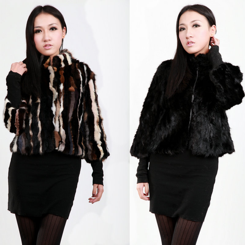 2012 luxury mink hair fur overcoat leather coat autumn and winter women