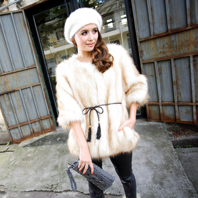 2012 luxury thickening fur women's outerwear overcoat