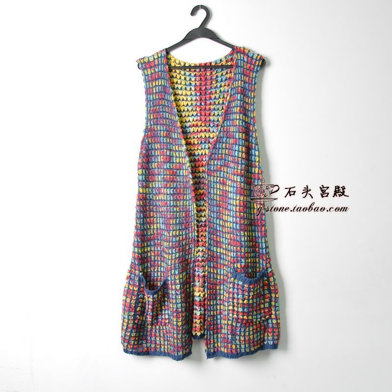 2012 maeseyck yarn knitted cardigan national trend long design vest