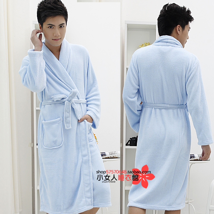 2012 male plus size coral fleece thickening bathrobe male robe bathrobes