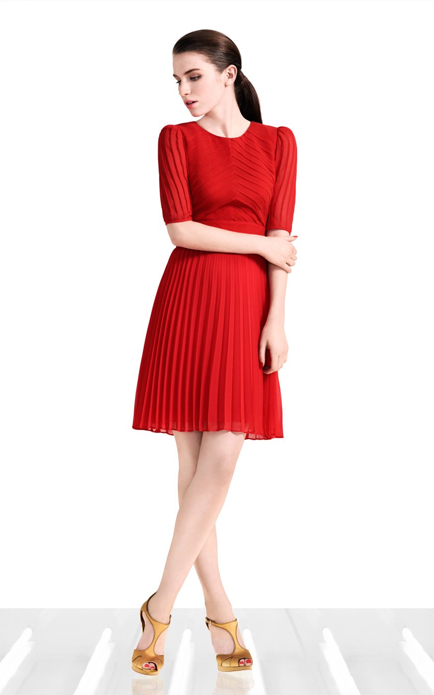 2012 March Spring Free Shipping Ladies Fashion Dress Pintuck cute dress