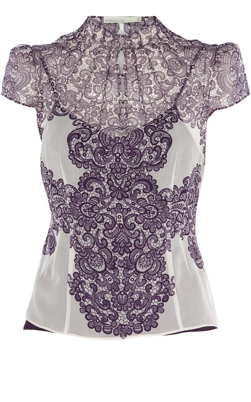 2012 March Spring Free Shipping Ladies Fashion Lace print blouse HN023