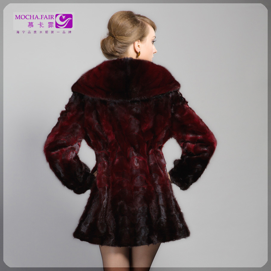 2012 marten overcoat mink hair plus size fur fight mink long design outerwear