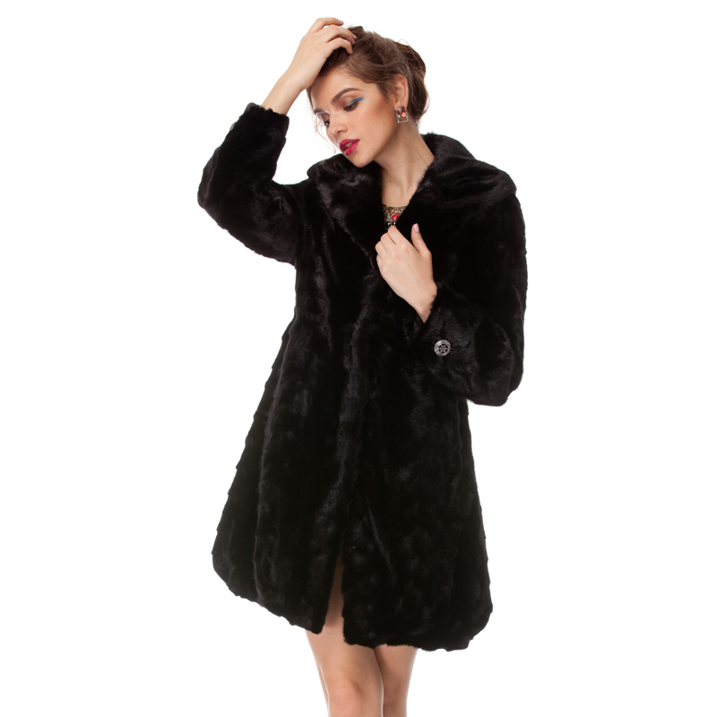 2012 marten overcoat mink medium-long fur coat women free shipping