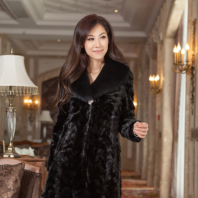 2012 marten overcoat Women fur coat fox fur