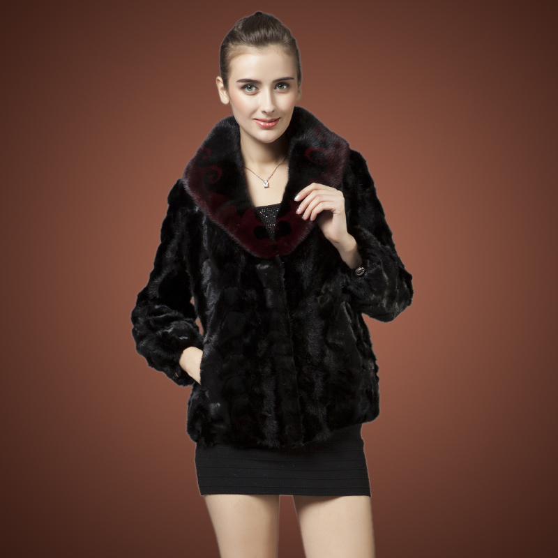 2012 marten overcoat Women fur coat mink fight mink s207