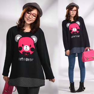 2012 maternity autumn top maternity dress cartoon long-sleeve T-shirt maternity autumn