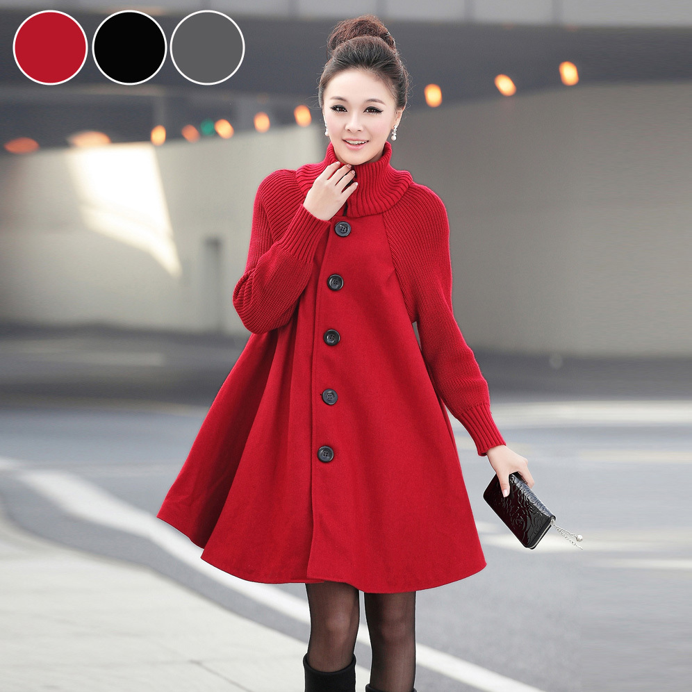 2012 maternity clothing autumn and winter maternity outerwear elegant quality maternity wool coat loose big trench