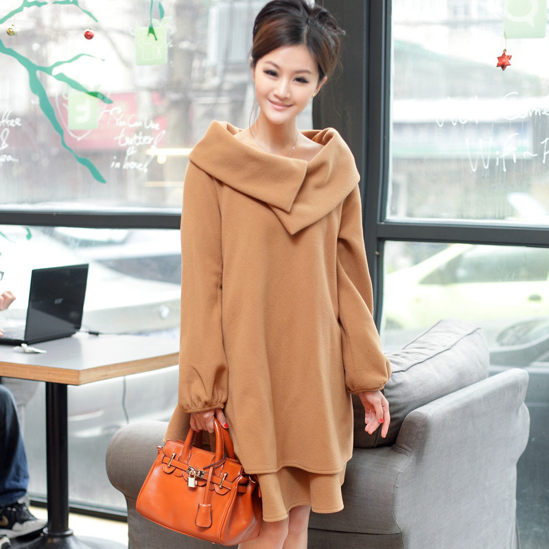 2012 maternity clothing autumn and winter maternity outerwear fashion wool coat outerwear loose large trench