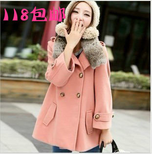 2012 maternity clothing autumn and winter maternity outerwear fashion woolen trench maternity overcoat loose plus size outerwear