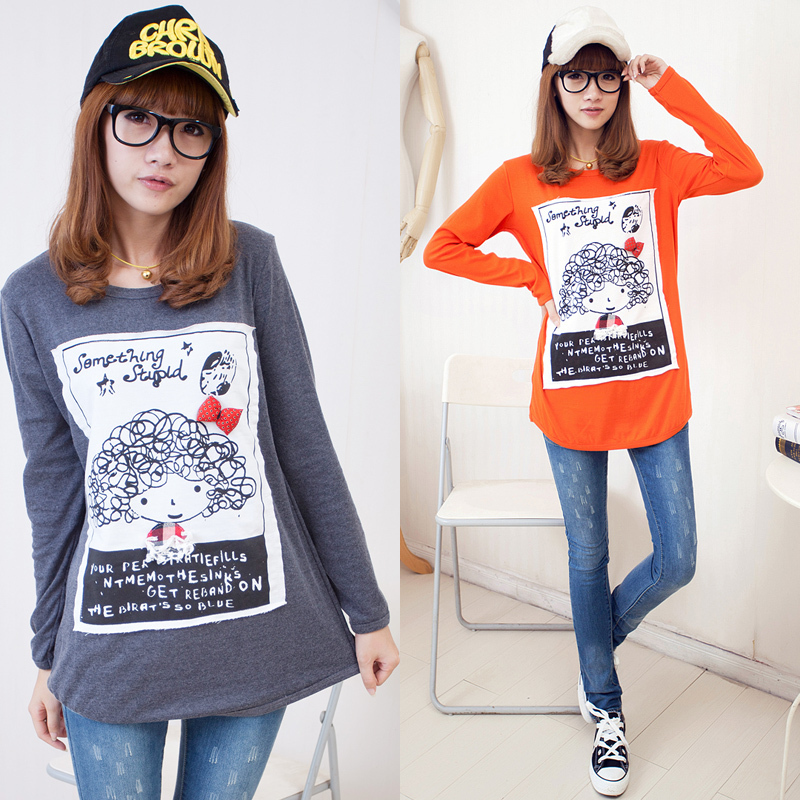 2012 maternity clothing autumn plus size comfortable loose three-dimensional bow basic shirt t-shirt