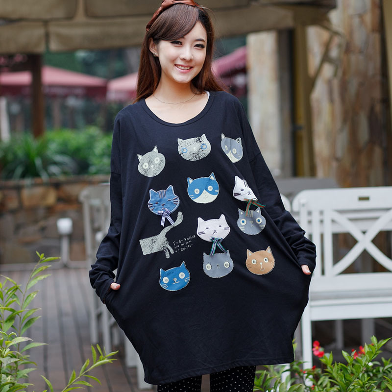 2012 maternity clothing basic shirt autumn long design maternity t-shirt autumn and winter long-sleeve maternity top