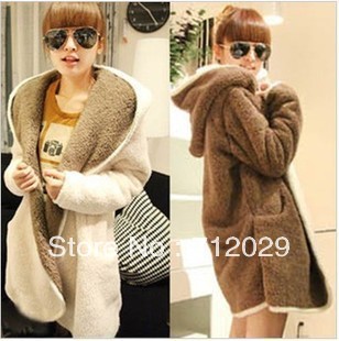 2012 maternity clothing fashion autumn and winter maternity outerwear loose thickening with a thermal hood cardigan