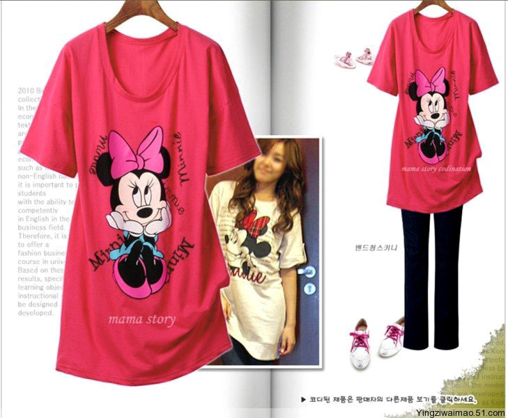 2012 maternity clothing MICKEY plus size maternity t-shirt plus size top summer maternity short-sleeve