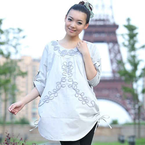 2012 maternity clothing summer 100% maternity cotton casual shirt a058