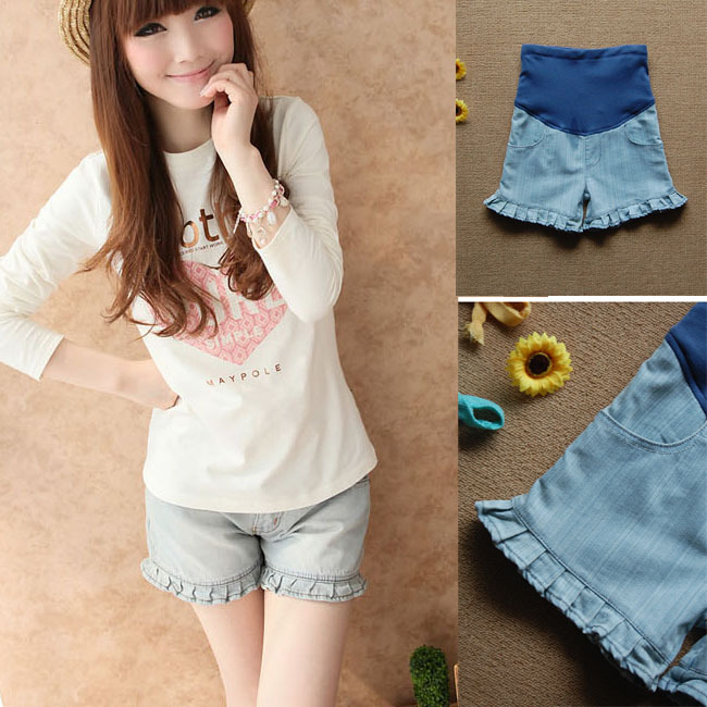 2012 maternity clothing summer maternity knee-length pants shorts capris jeans shorts