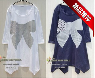 2012 maternity clothing sweep big bow print t maternity top large butterfly maternity t-shirt