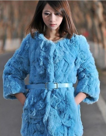 2012 medium-long rabbit fur coat vest short design female fur coat fur overcoat