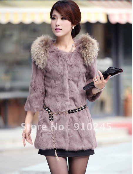 2012 medium-long rabbit fur coat vest short design female overcoat  freeshipping Size:M-XXXL