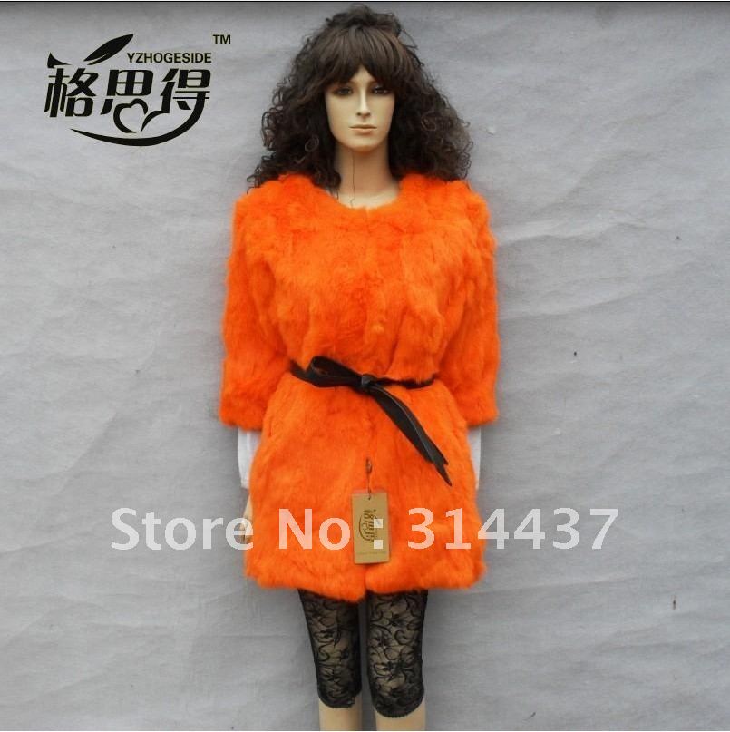 2012 medium-long rabbit fur coat vest ,short design fur overcoat for women,fur of rabbits,100% eco-friendly