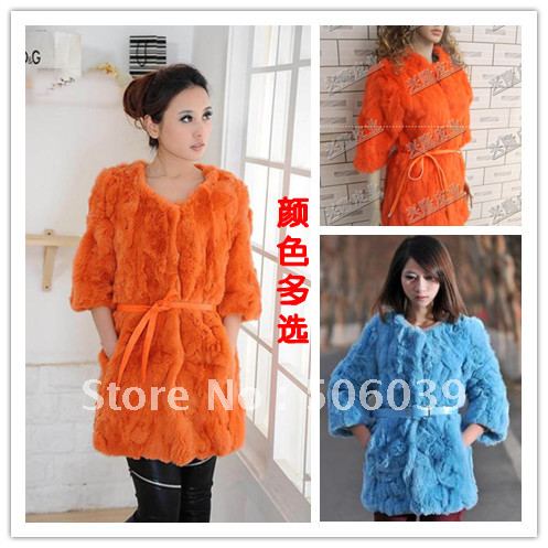 2012 medium-long rabbit fur coat vest short design women's overcoat female fur coat