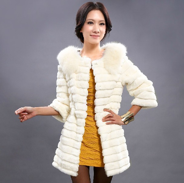 2012 medium-long women's fur fox fur full leather faux 7