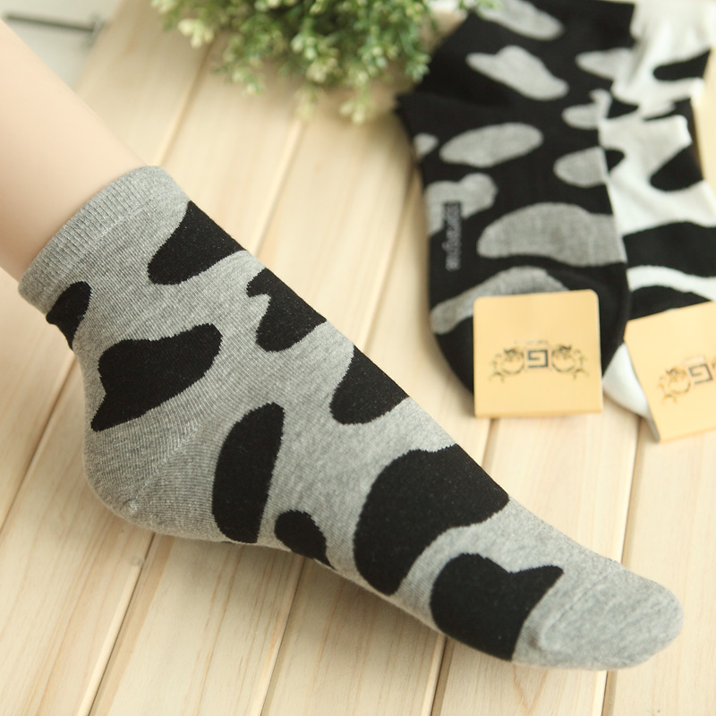 2012 milk pattern 100% cotton breathable Women short socks cotton socks dw185