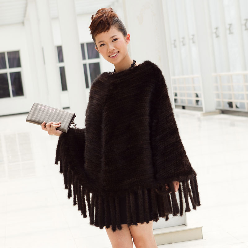 2012 mink cape fur cape trigonometric pullover cape ultralarge knitted cape