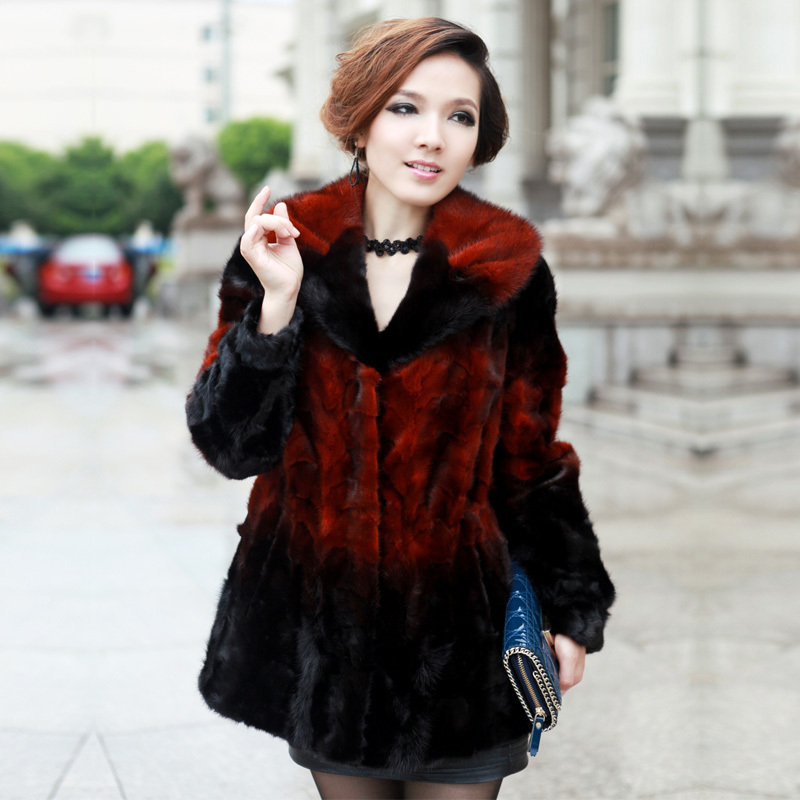 2012 mink fight mink outerwear female fur overcoat mn97