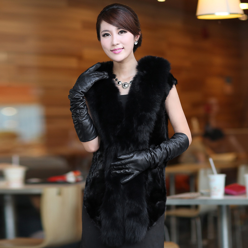 2012 mink fight mink vest fox fur women vest outerwear 1333