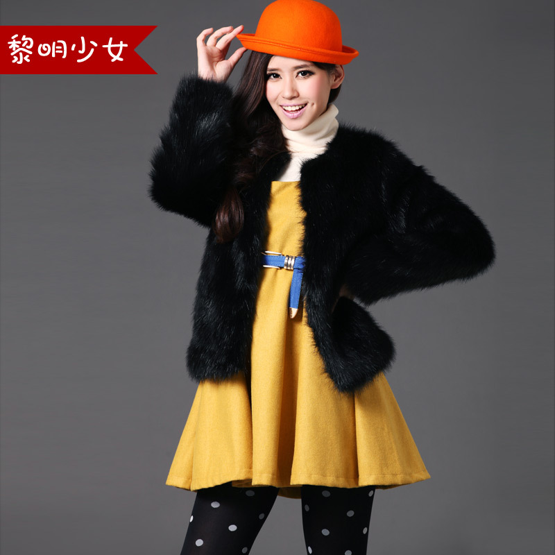 2012 mink hair fur coat short design outerwear plush velvet top