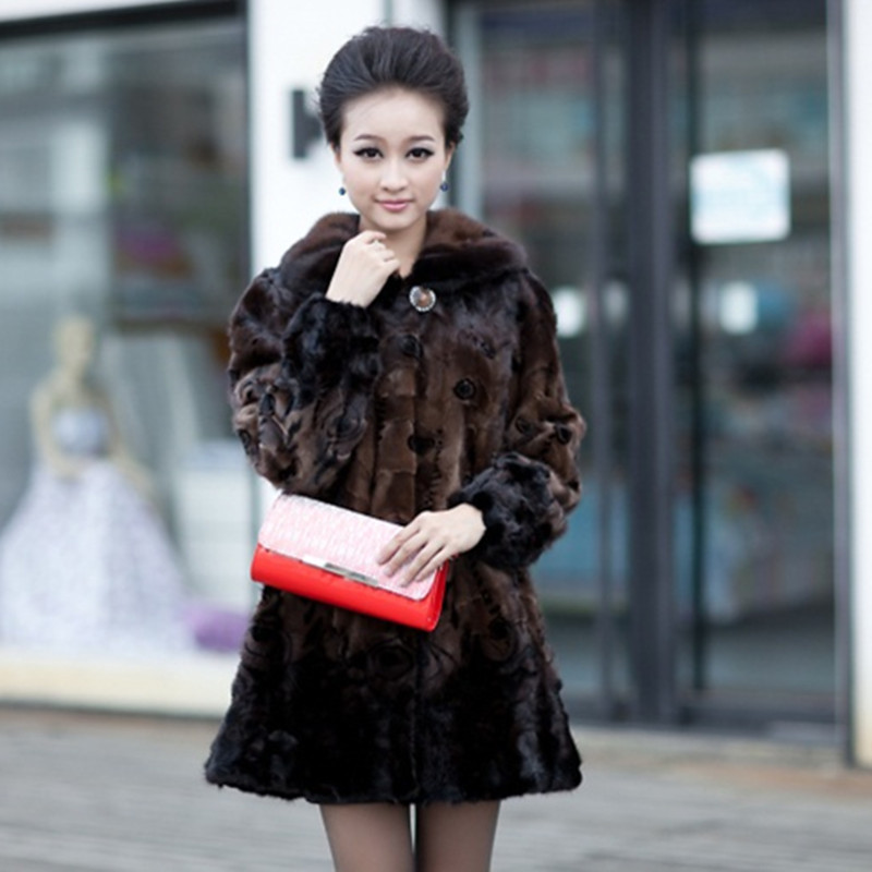 2012 mink long Women fight mink fur coat fur overcoat