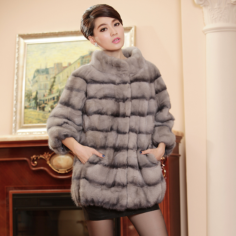 2012 mink marten fur overcoat Women mink fur coat