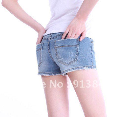 2012 MISS SWEET light blue hole in jeans shorts / summer hot selling denim shorts pants free shipping