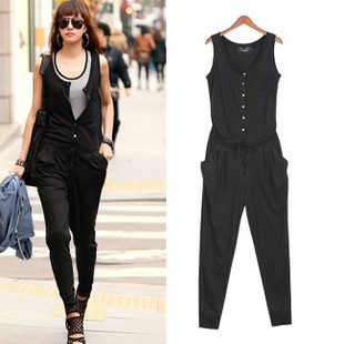 2012 mm plus size all-match fashion all-match one piece jumpsuit c027