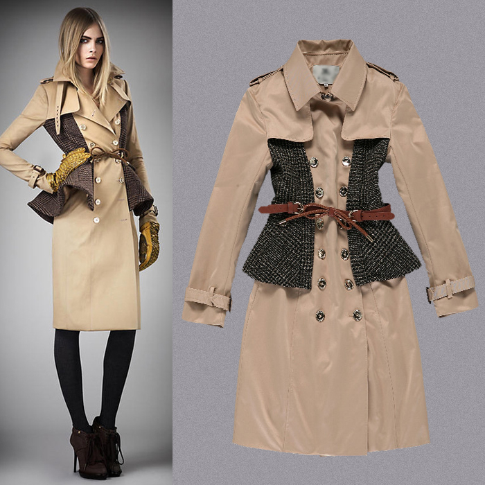 2012 n times fashion autumn and winter female double breasted british style trench nt087