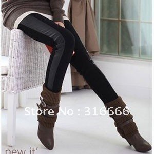 2012 new and fashion ladies' tight leggings for spring and summer season.Cotton leggings with leather patches hot item!!