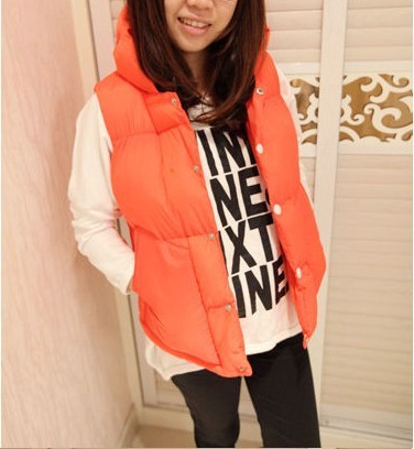 2012 new arrival autumn and winter autumn and winter super wadded jacket cotton candy ribbon cap cotton vest