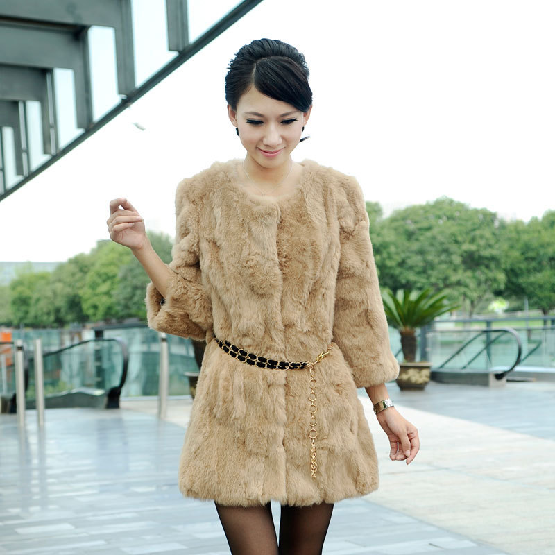 2012 New Arrival Autumn and Winter clothes women's Mink fur Coat Long design long-sleeve