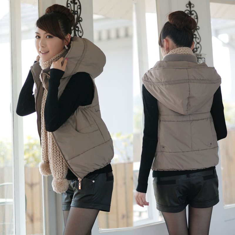 2012 new arrival autumn and winter women formal two ways all-match cotton vest short cotton-padded coat Free Shipping