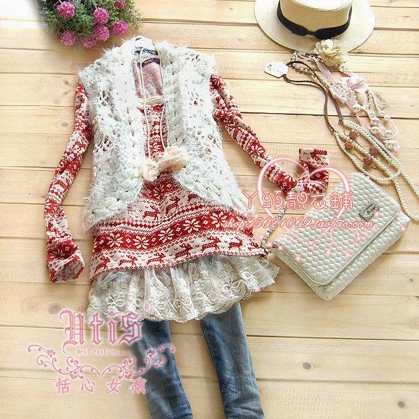 2012 new arrival autumn plush crochet cutout knitted small vest - 129