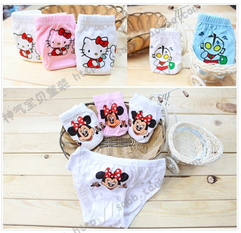 2012 new arrival cartoon animal male child female child baby child 100% cotton panties briefs pj0002