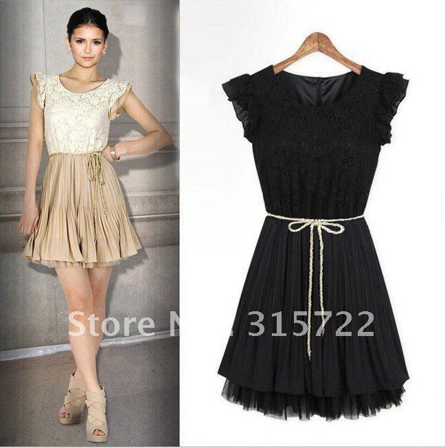 2012 new arrival euro women's top lace chiffon dress plus size sweet skirt A-020