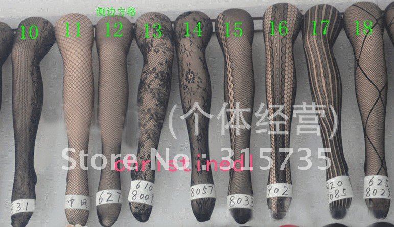 2012 New Arrival Fashion Pantynose Jacquard Stockings 100pairs/lot  Mixed sale Free shipping