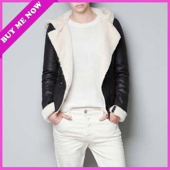 2012 New Arrival Fashion Women's Hooded Fur Lining Pu Leather Jackets Motocycle Jackets Coat Free Shipping