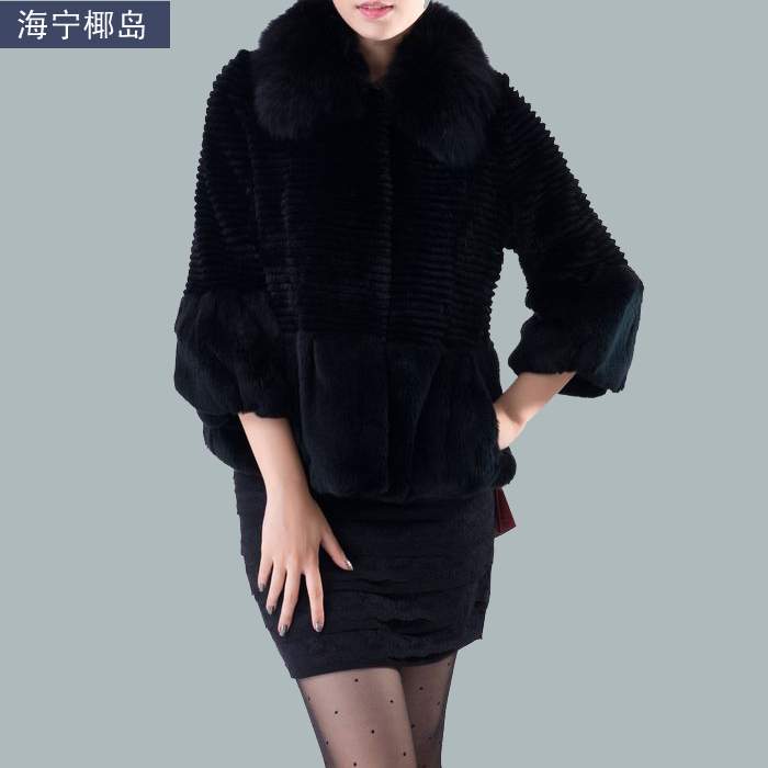 2012 new arrival fox fur female fur full leather rex rabbit hair slim fur coat