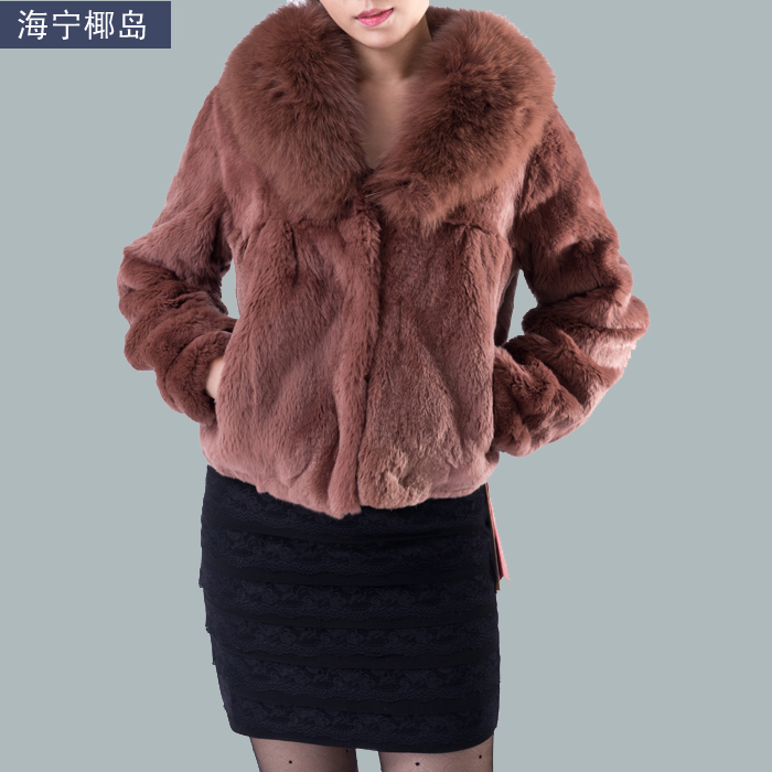 2012 new arrival fox fur flare sleeve female fur full leather rex rabbit hair long design fur coat