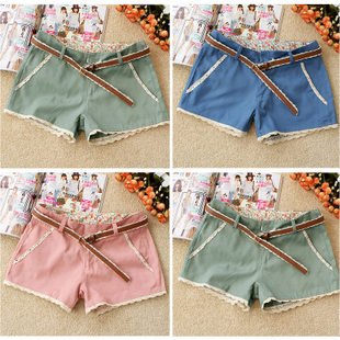 2012,new arrival,free shipping,cool summer,slim shorts+belt,lace shorts+belt,beautiful,shorts+belt,wholesale and retail!!!