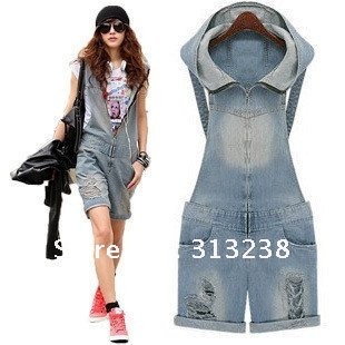 2012 New Arrival! Free Shipping Fashion Women Strap Jeans Jumpsuit ,Ovall Clothes, Ladies Summer Jeans Trousers